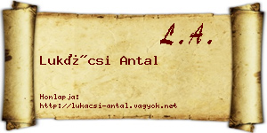 Lukácsi Antal névjegykártya